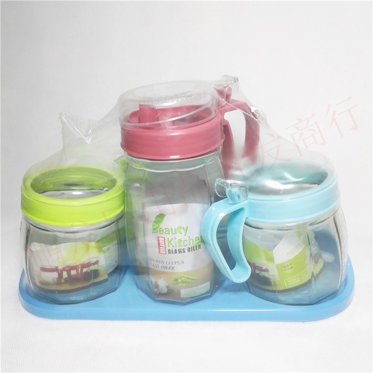 美廚1615玻璃油壺調(diào)味盒三件套 高性價比的廚房日常伴侶